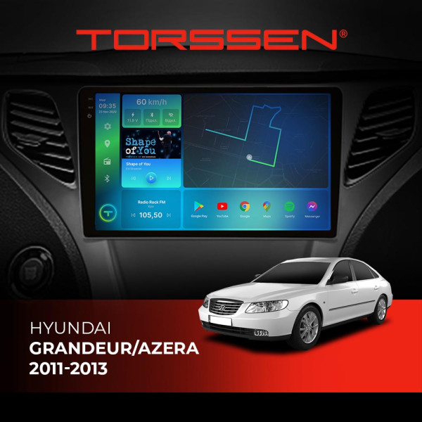 Штатна магнітола Torssen 2K Hyundai Grandeur/Azera 2011-2013 F98256 4G Carplay DSP