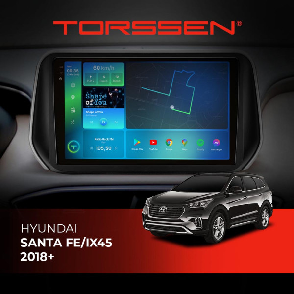 Штатна магнітола Torssen 2K Hyundai Santa Fe/IX45 2018+ F108256 4G Carplay DSP