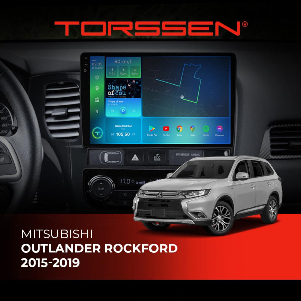 Штатна магнітола Torssen 2K Mitsubishi Outlander Rockford 15-19 F108256 4G Carplay DSP