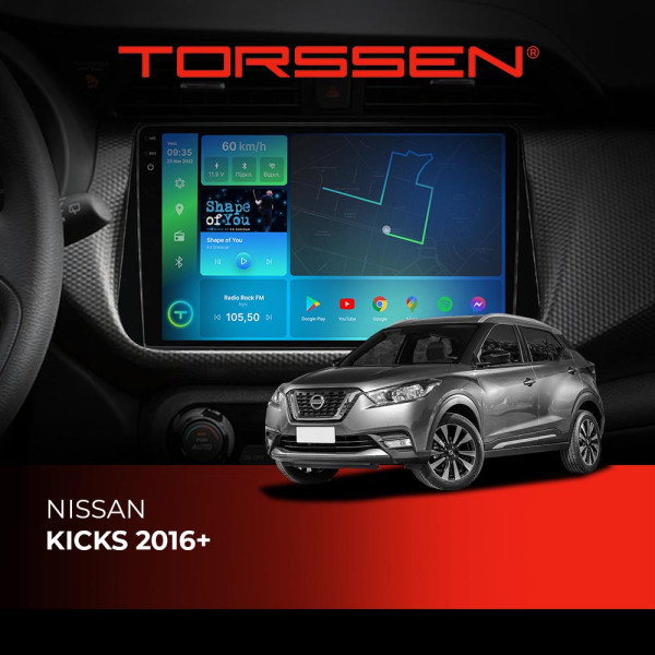 Штатная магнитола Torssen 2K Nissan Kicks 2016+ F108256 4G Carplay DSP