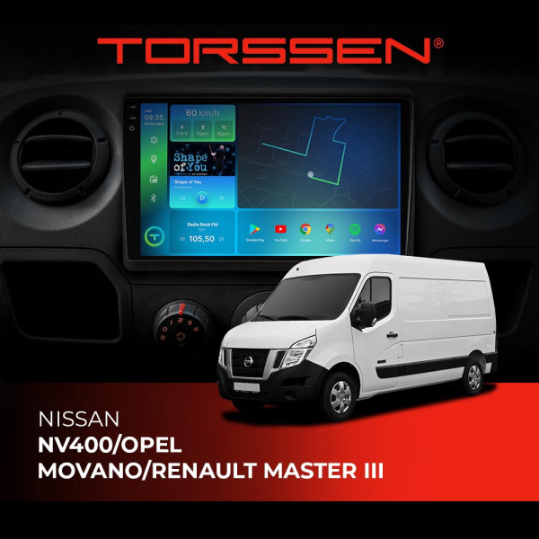 Штатная магнитола Torssen 2K NISSAN NV400/OPEL MOVANO/RENAULT MASTER III F108256 4G Carplay DSP