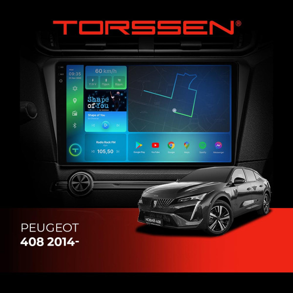 Штатна магнітола Torssen 2K Peugeot 408 14- F98256 4G Carplay DSP