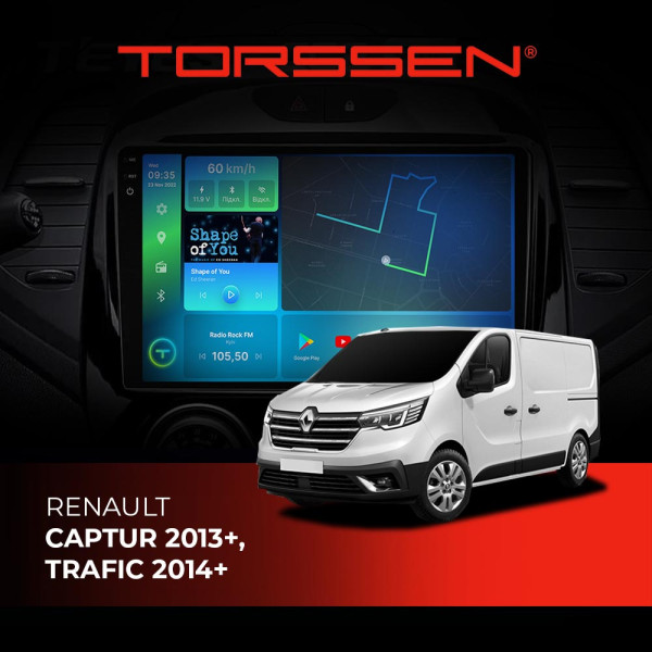 Штатна магнітола Torssen 2K Renault Captur 2013+,Trafic 2014+ F98256 4G Carplay DSP