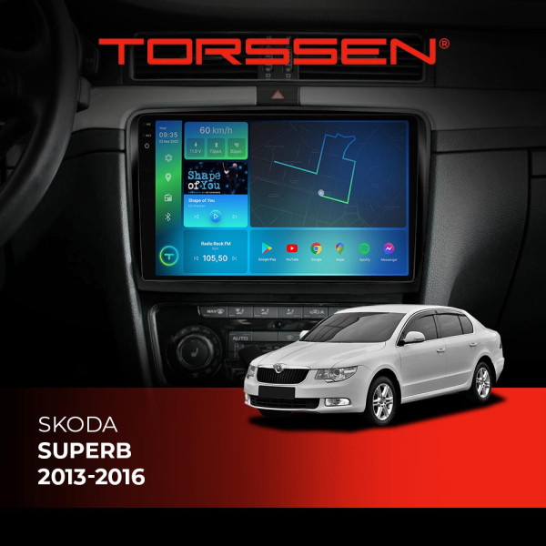 Штатна магнітола Torssen 2K Skoda Superb 13-16 F108256 4G Carplay DSP