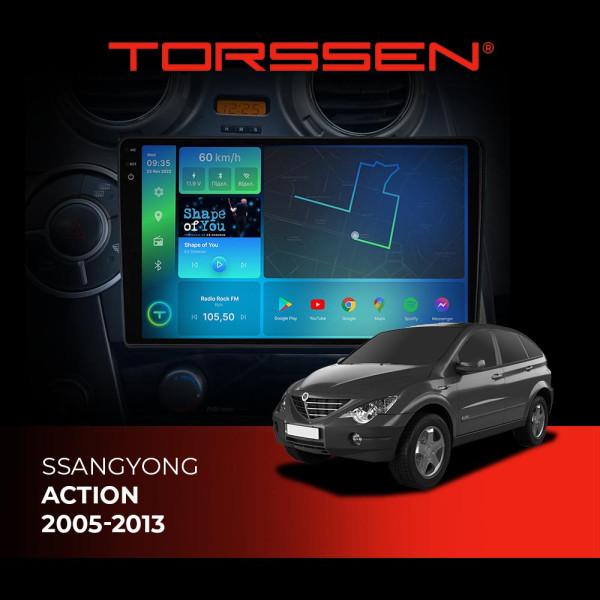 Штатна магнітола Torssen 2K SsangYong Action 05-13 F98256 4G Carplay DSP Штатна магнітола Torssen 2K SsangYong Action 05-13 F98256 4G Carplay DSP