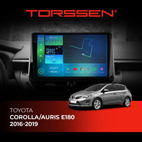 Штатна магнітола Torssen 2K Toyota Corolla / Auris E180  2016-2019 F98256 4G Carplay DSP