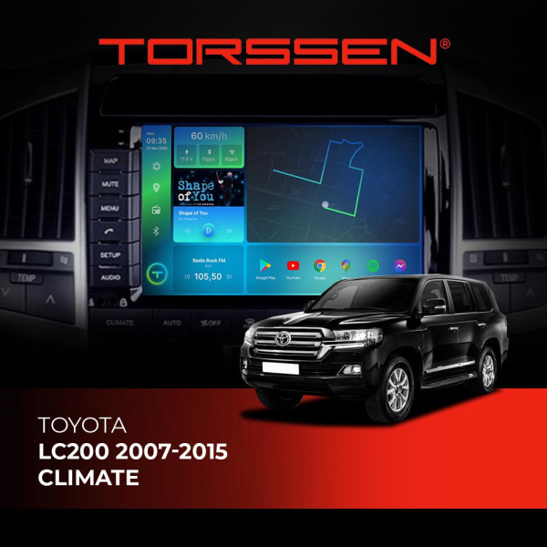 Штатна магнітола Torssen 2K Toyota LC200 2007-2015 climate F98256  4G Carplay DSP