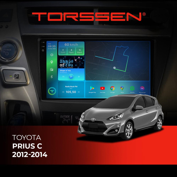 Штатна магнітола Torssen 2K Toyota Prius С 2012-2014 F98256  4G Carplay DSP