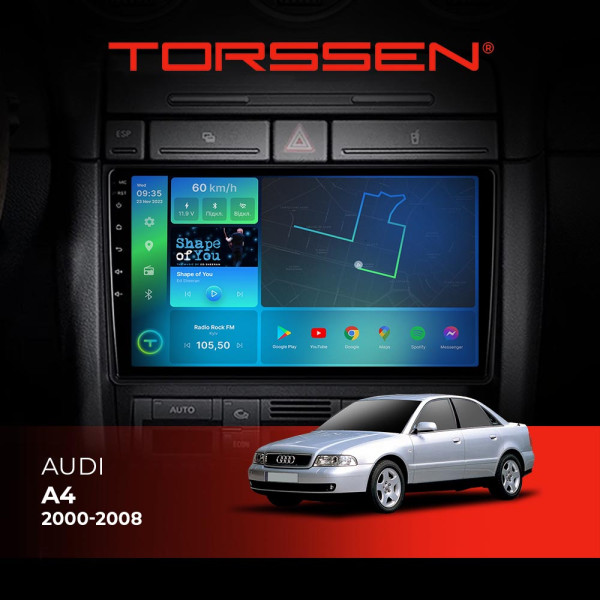 Штатна магнітола Torssen Audi A4 00-08/Seat Exeo F98256 4G Carplay DSP