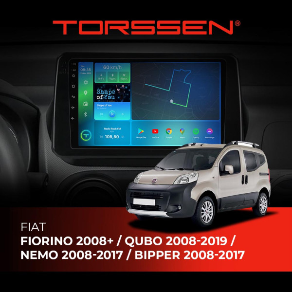 Штатна магнітола Torssen  Fiat Fiorino 08+ /Qubo 08-19 / Nemo 08-17 / Bipper 08-17 F108256