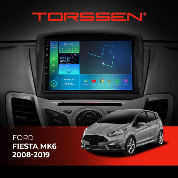 Штатна магнітола Torssen Ford Fiesta MK6 08-19 F98256 4G Carplay