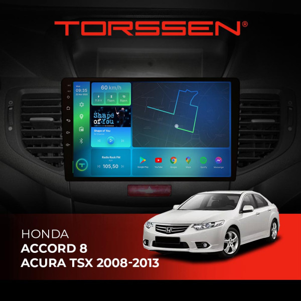 Штатная магнитола Torssen Honda Accord 8/Acura TSX 08-13 F98256 4G Carplay DSP