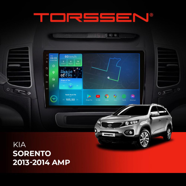 Штатная магнитола Torssen Kia Sorento 2013-2014 amp F98256 4G Carplay