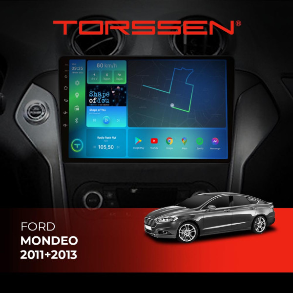 Штатна магнітола Torssen Ford Mondeo 11+13 black F98256 4G Carplay DSP