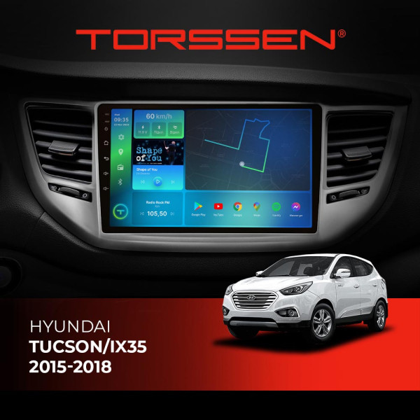 Штатная магнитола Torssen Hyundai Tucson/IX35 2015-2018 F98256 4G Carplay