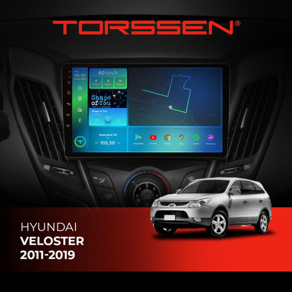 Штатна магнітола Torssen Hyundai Veloster 11-19 F98256 4G Carplay DSP