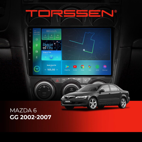 Штатна магнітола Torssen Mazda 6GG 02-07 F98256 4G Carplay