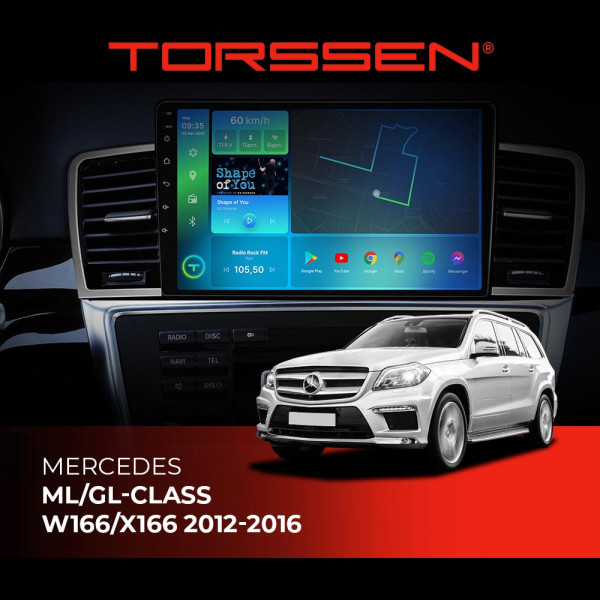Штатна магнітола Torssen Mercedes ML/GL-class W166/X166 12-16 F98256 DSP 4G Carplay