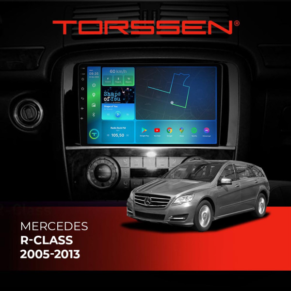 Штатна магнітола Torssen Mercedes R-class 05-13 F98256 4G Carplay DSP