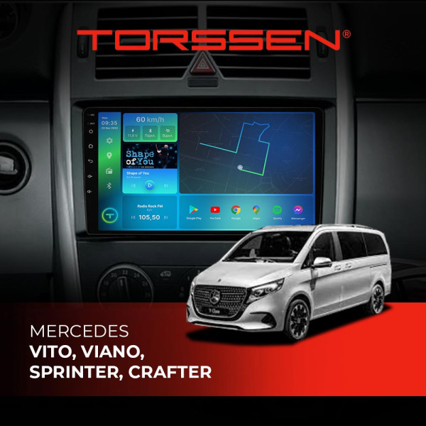 Штатна магнітола Torssen Mercedes Vito,Viano,Sprinter,Crafter F98256 4G Carplay