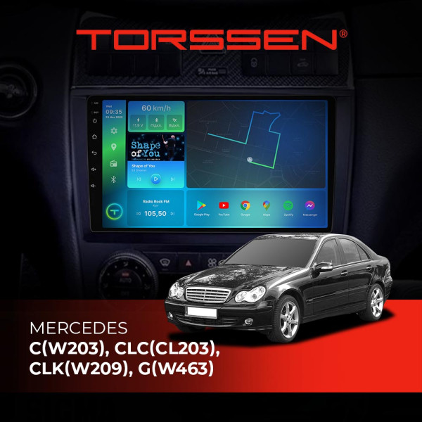Штатная магнитола Torssen Mercedes C(W203), CLC(CL203), CLK(W209), G(W463) FL9 4+64Gb 4G Carplay DSP