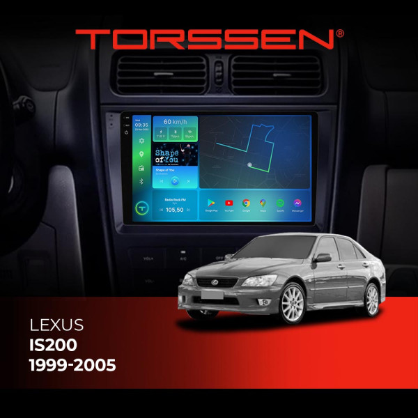 Штатна магнітола Torssen 2K DTS Lexus IS200 1999-2005 F9432 4G Carplay DSP