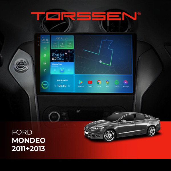 Штатна магнітола Torssen 2K DTS Ford Mondeo 11+13 black F9432 4G Carplay DSP