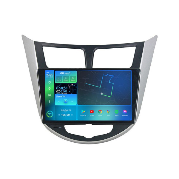 Штатна магнітола Torssen 2K DTS Hyundai Accent 2011-2018 silver+black F9432 4G Carplay DSP