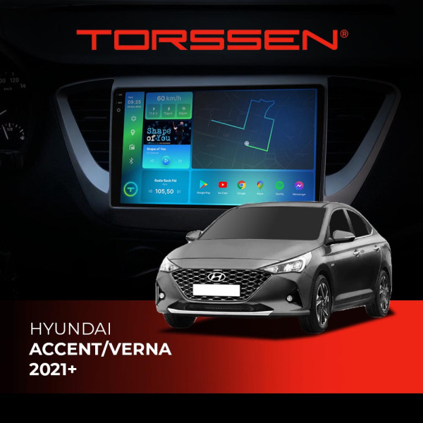 Штатна магнітола Torssen 2K DTS Hyundai Accent/Verna 2021+ F9432 4G Carplay DSP