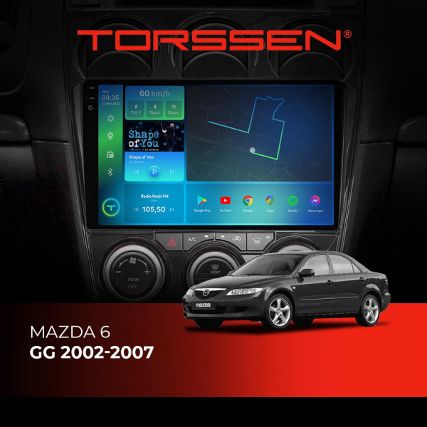 Штатна магнітола Torssen  2K DTS Mazda 6GG 02-07 F9432 4G Carplay DSP