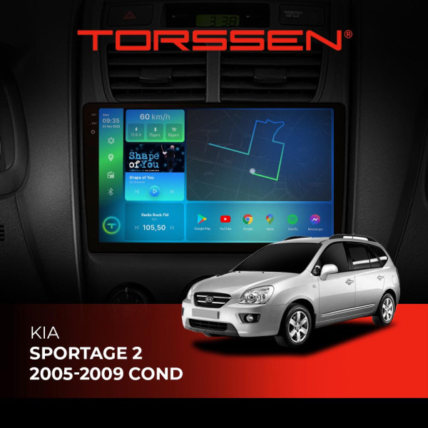 Штатна магнітола Torssen  2K DTS Kia Sportage 2 05-09 conditioneer F9432 4G Carplay DSP