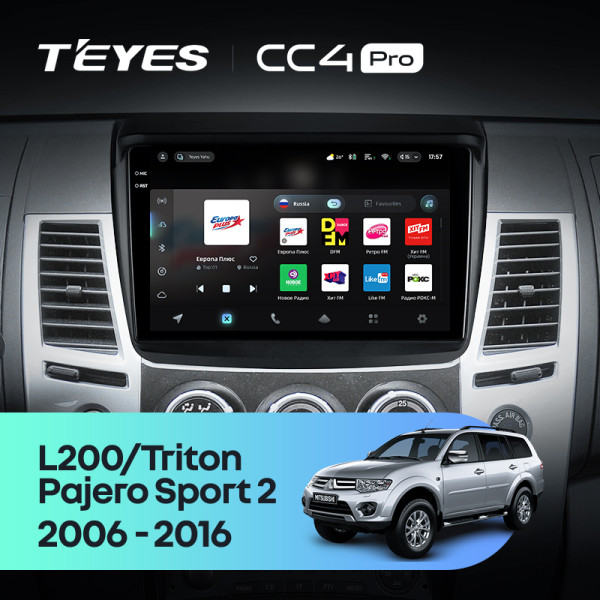 Штатна магнітола Teyes CC4 Pro 12+256 Gb Mitsubishi Pajero Sport 2 L200 Triton 2008-2016 9" 2k