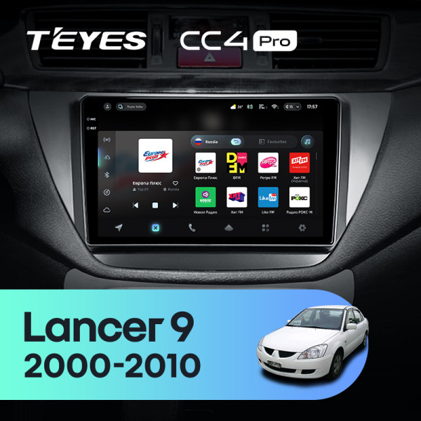 Штатна магнітола Teyes CC4 Pro 12+256 Gb Mitsubishi Lancer 9 CS 2000-2010 9" 2k