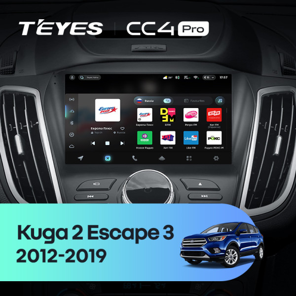 Штатна магнітола Teyes CC4 Pro 8+128 Gb Ford Kuga 2 Escape 3 2012 - 2019 (B) 9" (buttons) 2k (L2)