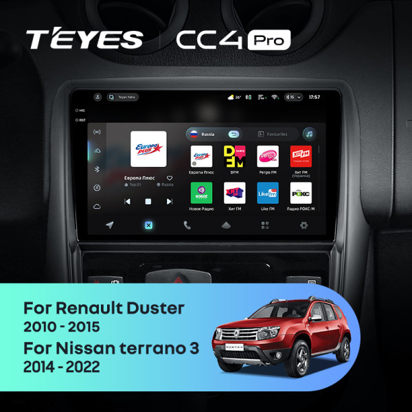 Штатна магнітола Teyes CC4 Pro 8+128 Gb Renault Duster 1 2010-2015 For Nissan terrano 3 2014-2022 9" 2k