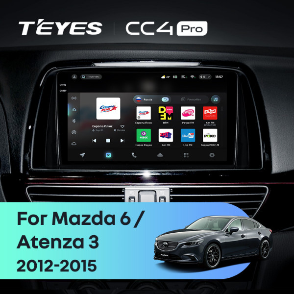 Штатна магнітола Teyes CC4 Pro 8+128 Gb Mazda 6 Atenza 3 GJ 2012-2015 (B) 9" 2k