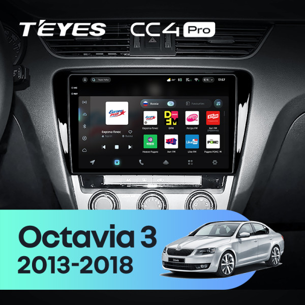 Штатна магнітола Teyes CC4 Pro 8+128 Gb Skoda Octavia 3 A7 2013-2018 (A) 10" 2k