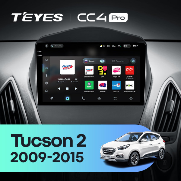 Штатна магнітола Teyes CC4 Pro 12+256 Gb Hyundai IX35 TUCSON 2010-2015 black 10" 2k