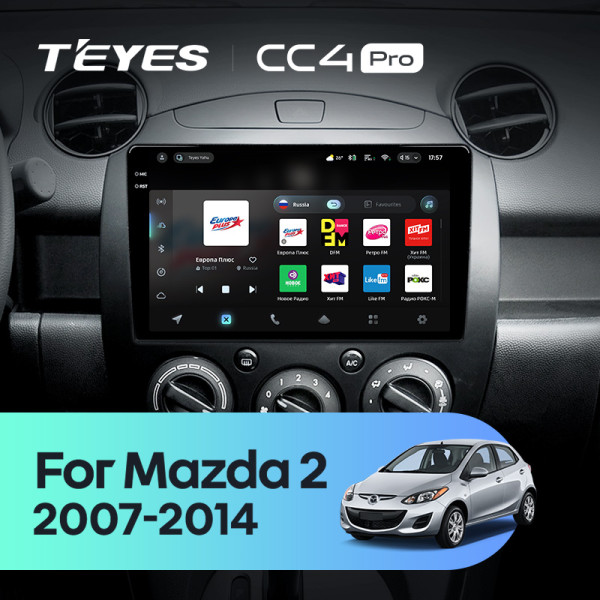 Штатна магнітола Teyes CC4 Pro 12+256 Gb Mazda 2 DE 2007-2014 9" 2k