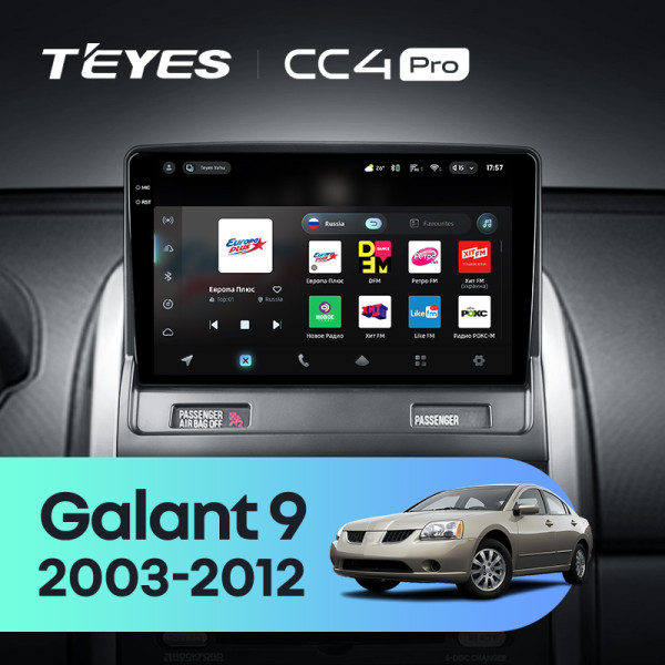 Штатна магнітола Teyes CC4 Pro 12+256 Gb Mitsubishi Galant 9 2003-2012 9" 2k (L1)