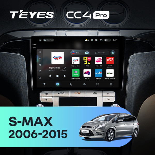 Штатна магнітола Teyes CC4 Pro 8+128 Gb Ford S-MAX 1 2006-2015 (F1) 9" 2k