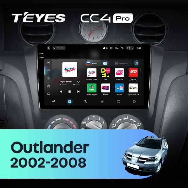 Штатна магнітола Teyes CC4 Pro 8+128 Gb Mitsubishi Outlander 1 2002-2008 (F1) 9" 2k Штатна магнітола Teyes CC4 Pro 8+128 Gb Mitsubishi Outlander 1 2002-2008 (F1) 9" 2k