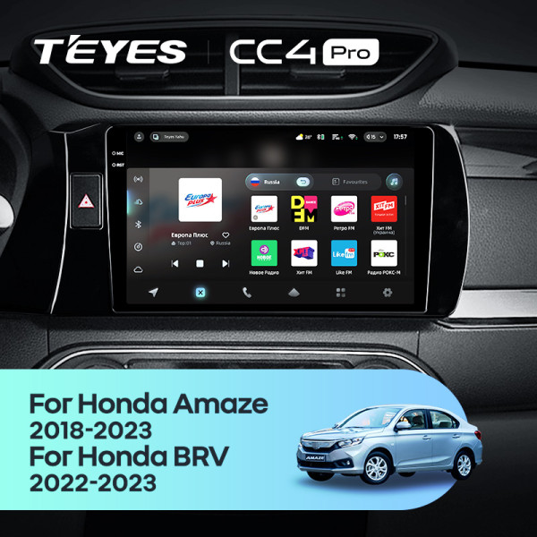 Штатна магнітола Teyes CC4 Pro 8+128 Gb Honda Amaze 2018-2023 BRV (Left hand driver) 2022-2023 9" 2k