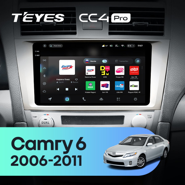 Штатна магнітола Teyes CC4 Pro 12+256 Gb Toyota Camry 6 XV 40 50 2006-2011 old with button 9" 2k