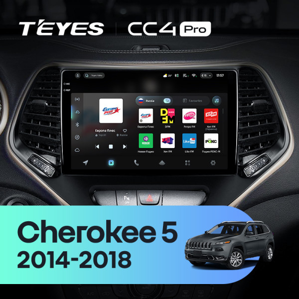 Штатна магнітола Teyes CC4 Pro 12+256 Gb Jeep Cherokee 5 KL 2014-2018 silver 10" 2k