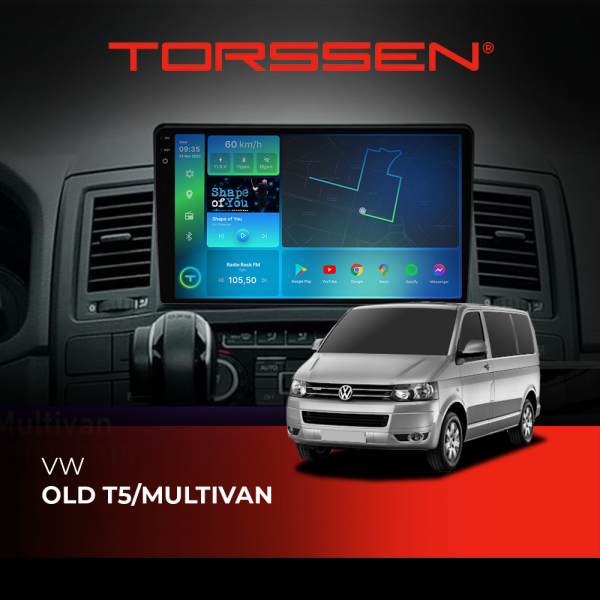 Штатна магнітола Torssen 2K VW Old T5/Multivan F9332 4G Carplay DSP