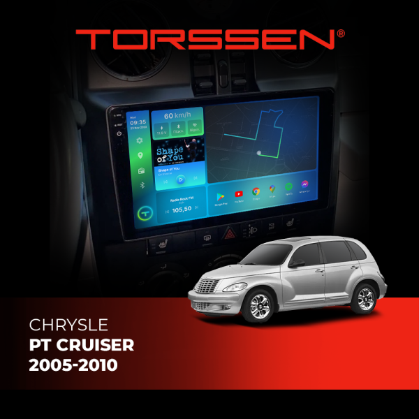 Штатна магнітола Torssen 2K Chrysler PT Cruiser 2005-2010 F98256 4G Carplay DSP
