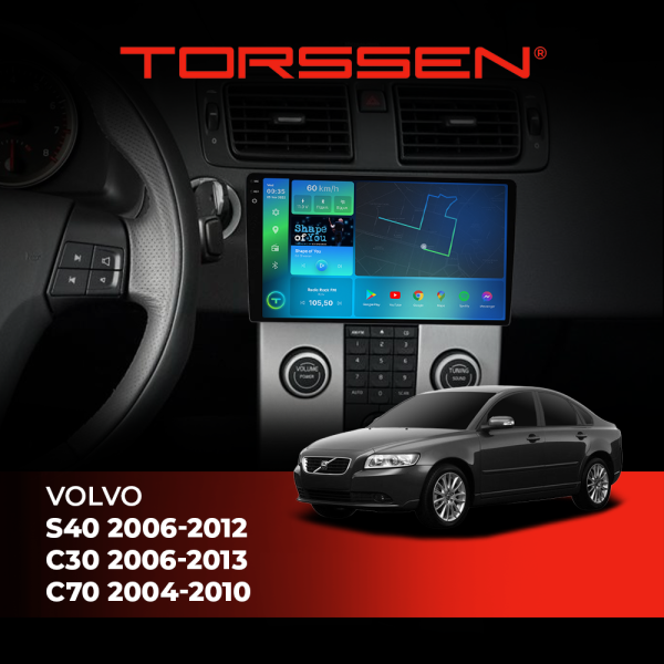 Штатна магнітола Torssen 2K DTS Volvo S40 06-12/ C30 06-13/ C70 04-10 F9432 4G Carplay DSP