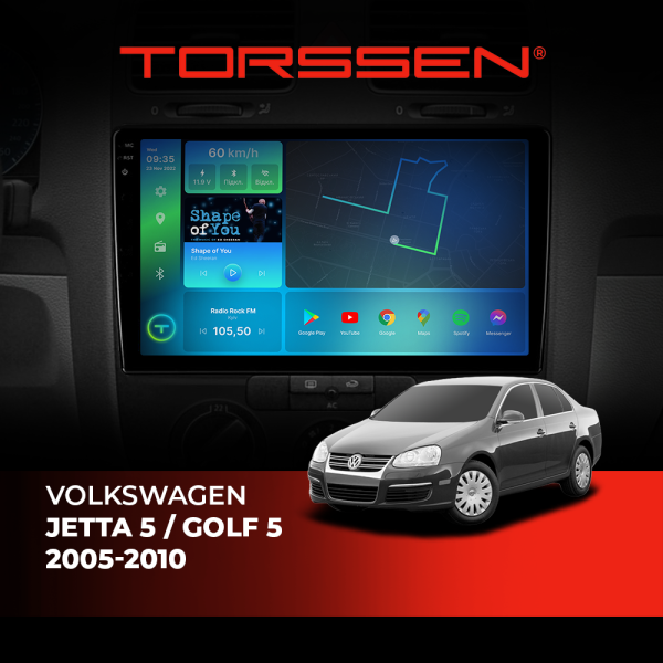 Штатна магнітола Torssen 2K DTS Volkswagen Jetta 5, Golf 5 2005-2010 F10432 4G Carplay DSP