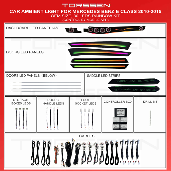 Підсвітка салону Torssen Mercedes E-class (W212) 2010-2015(Dynamic) - 30Leds